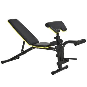 Soozier Adjustable Workout Bench with Leg Extension and Curl, Ergonomic Foam, Dumbbell Bench for Home, Comfortable Padding