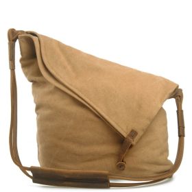 Crossbody retro art cloth bag (Color: Khaki)