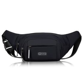 Men's Multifunctional Waist Bag Wear-resistant Waterproof Crossbody Bags (Color: Black)