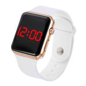 Unisex Digital Watch LED Screen Large Face Silicone Band Fancy Women Watches Jewelry Sophisticated And Stylish Women Watch (Color: Platinum)