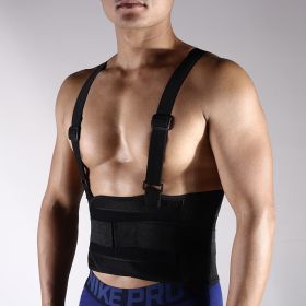 Adjustable Weightlifting Belt with Shoulder Strap Back Braces Support for Lower Back Pain Weight Lifting Support Movers Exercise Workout Fitness (size: XL)