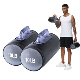 Water Filled Training Weights Set, Travel Weights, Adjustable Weights Dumbbells to 4 Lbs/Pair, for Strength Training (Weights: 10LB black barrel pair)